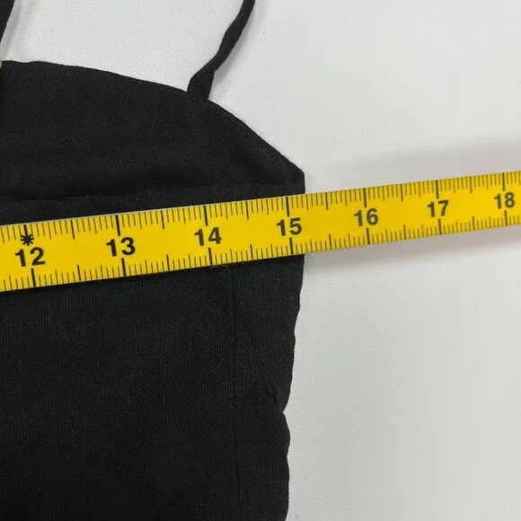 NWOT Farm Rio Linen Blend Black Sleeveless Mini Dress Size M - Picture 13 of 15